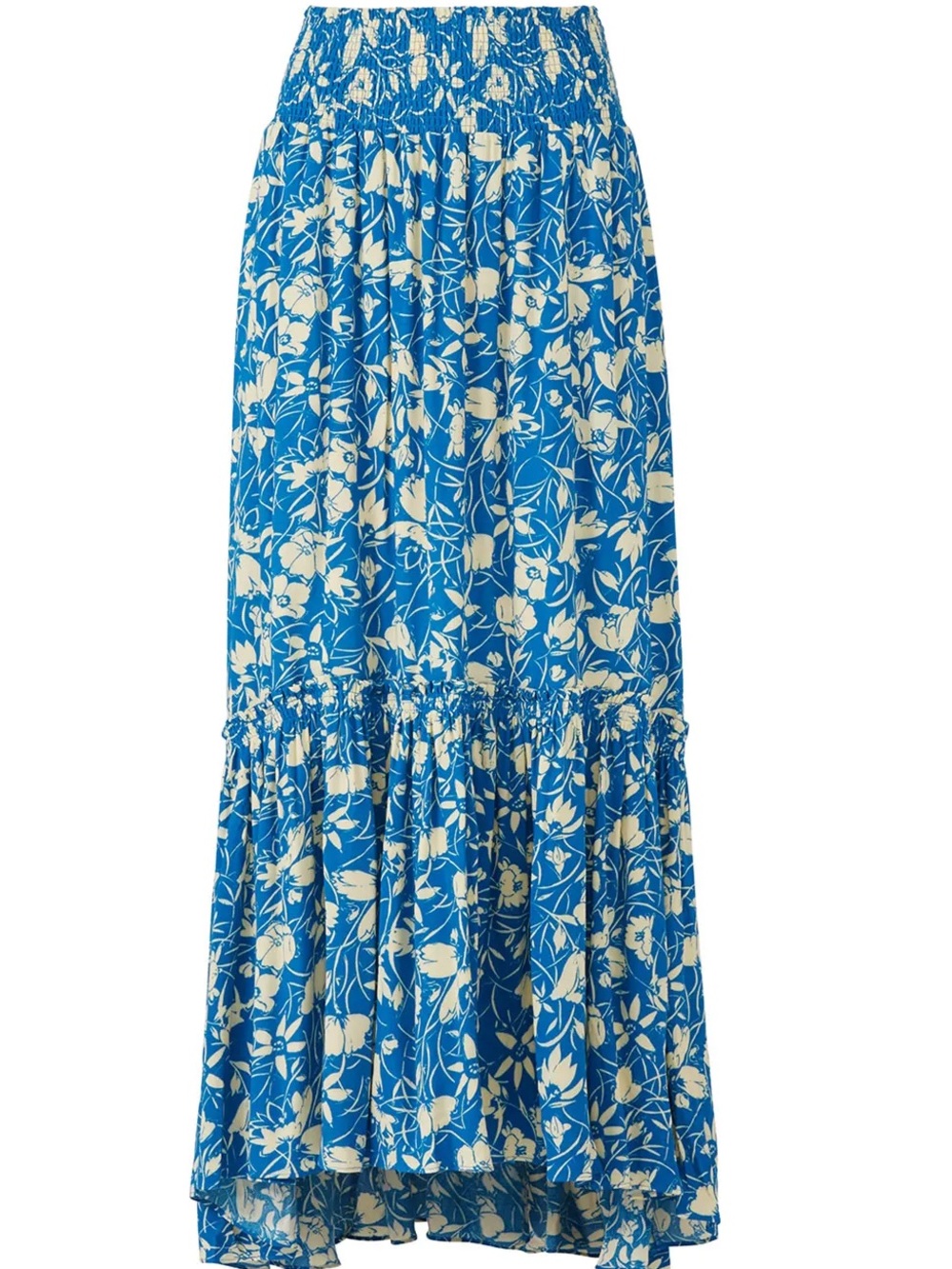 Free People Way Of The Wind Teal Blue Floral Tiered Maxi Skirt XS - Picture 11 of 16
